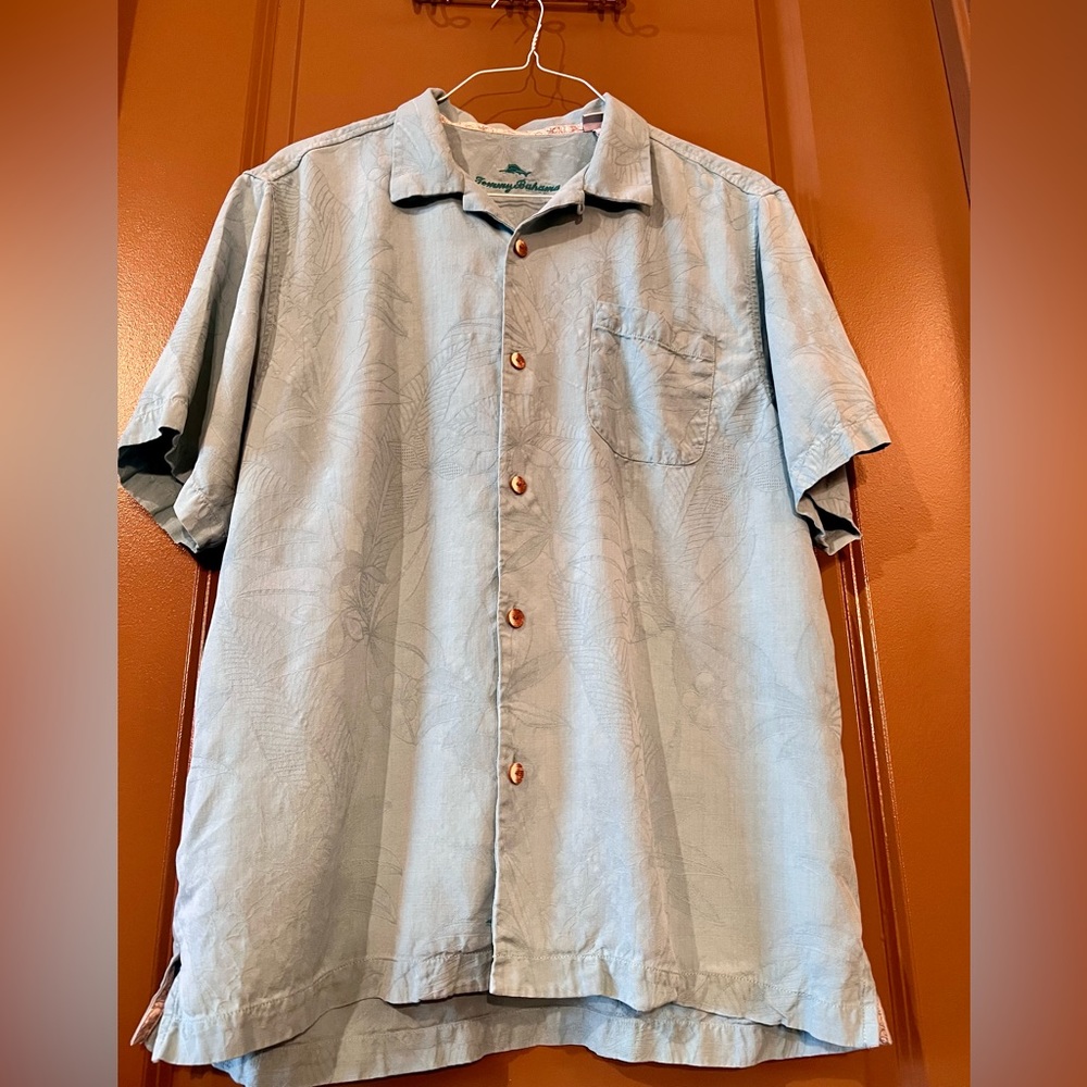 Tommy Bahama Mens 100% Silk Floral Hawaiian Shirt Size Large